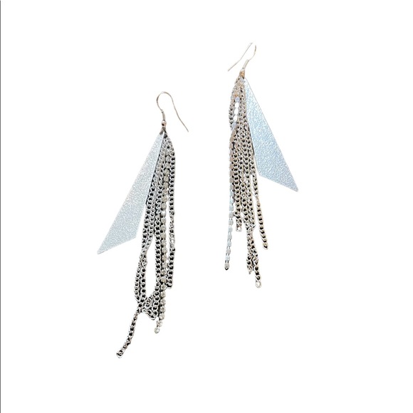 4 inch Earrings, Silver - Picture 2 of 5